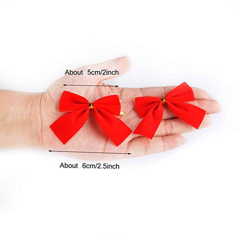 12pcs Gold Christmas Tree Bowknot Xmax Tree Hanging Decorations Xmas Home DIY Ornament Festival Party New Year Decors