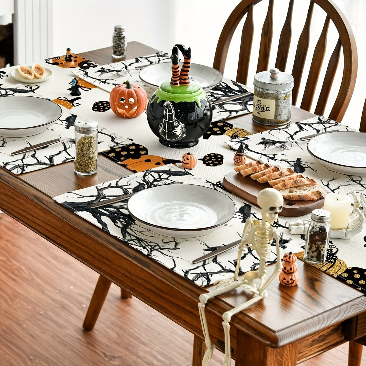Halloween Black Crow Meal Mat Ghost Festival Atmosphere Decoration Home Decoration Horror Restaurant Decoration Insulation Mat