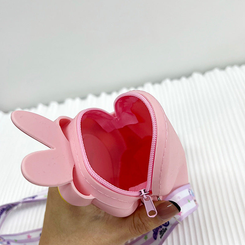 Silicone Cartoon Rabbit Small Bag Girl One Shoulder Messenger Bag Princess Coin Purse