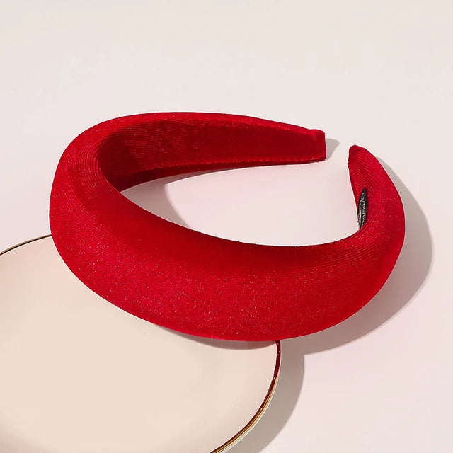 Women Thick Velvet Head Hoop Multi Colors Padded Headbands Wide Elastic Hair Hoops Sponge Hairband Fashion Hair Accessories