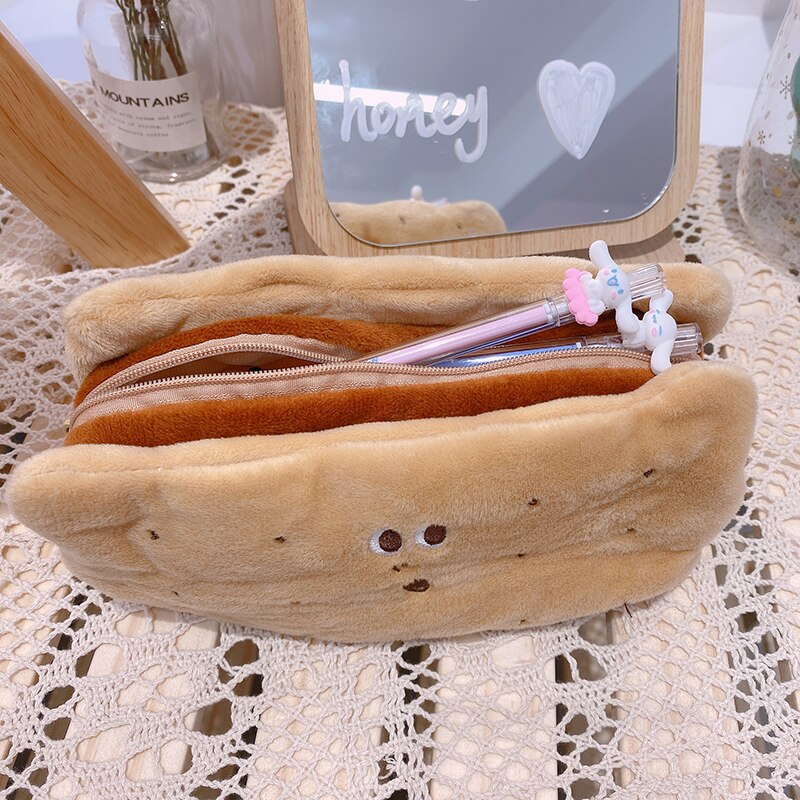 Cute Creative Sandwich Biscuits Plush Coin Purse Pencil Cases Makeup Organizer Girls Gifts