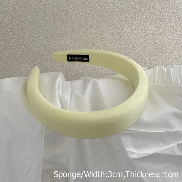 Women Thick Velvet Head Hoop Multi Colors Padded Headbands Wide Elastic Hair Hoops Sponge Hairband Fashion Hair Accessories