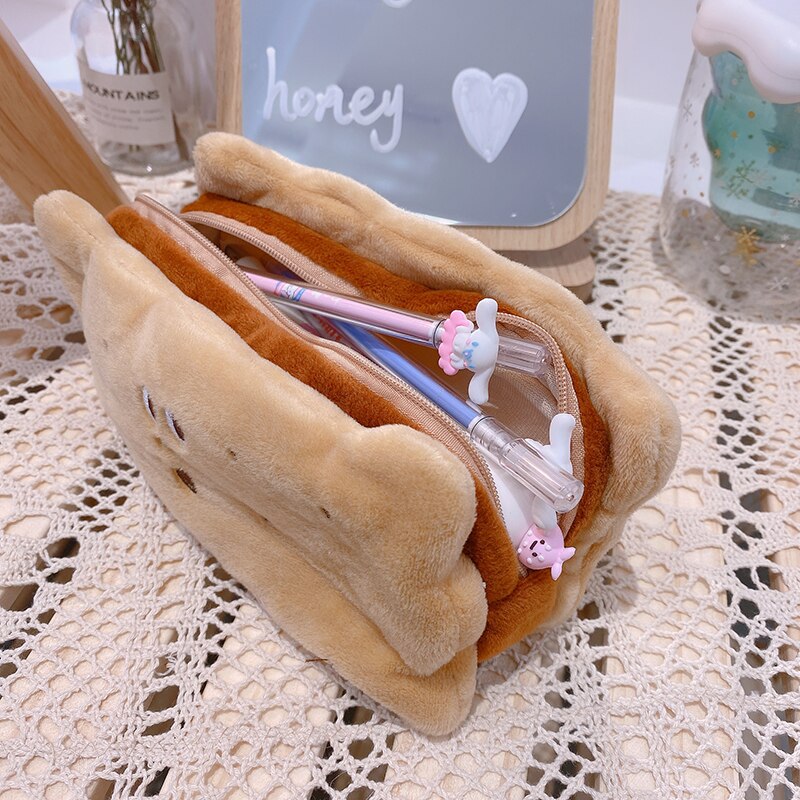 Cute Creative Sandwich Biscuits Plush Coin Purse Pencil Cases Makeup Organizer Girls Gifts