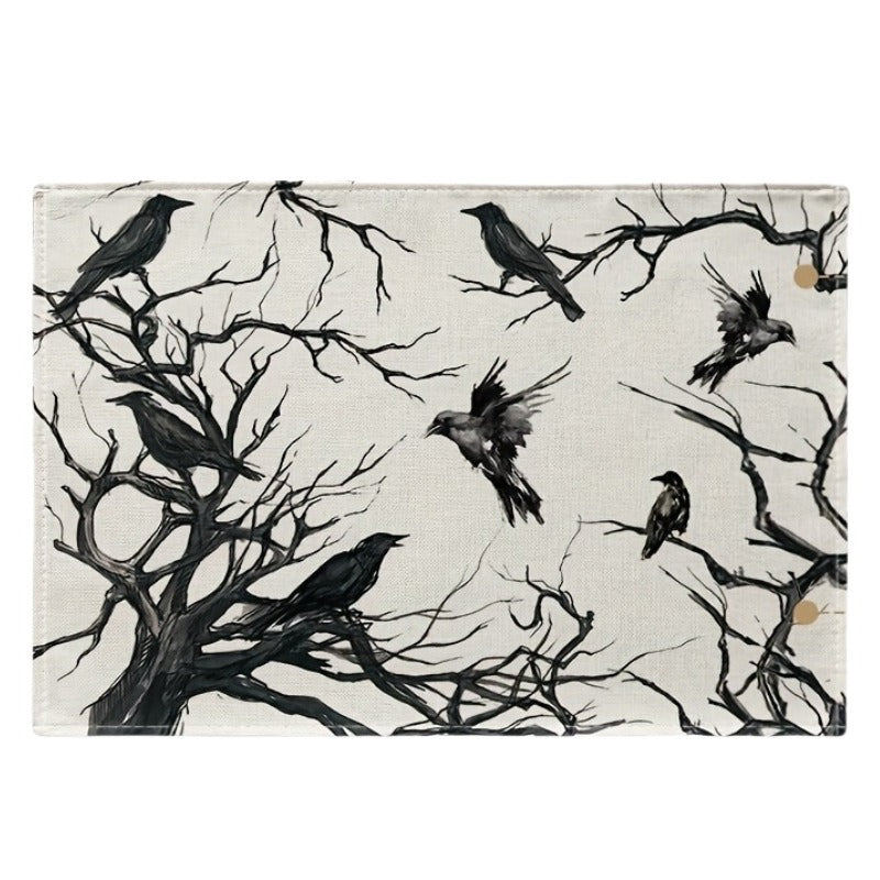 Halloween Black Crow Meal Mat Ghost Festival Atmosphere Decoration Home Decoration Horror Restaurant Decoration Insulation Mat