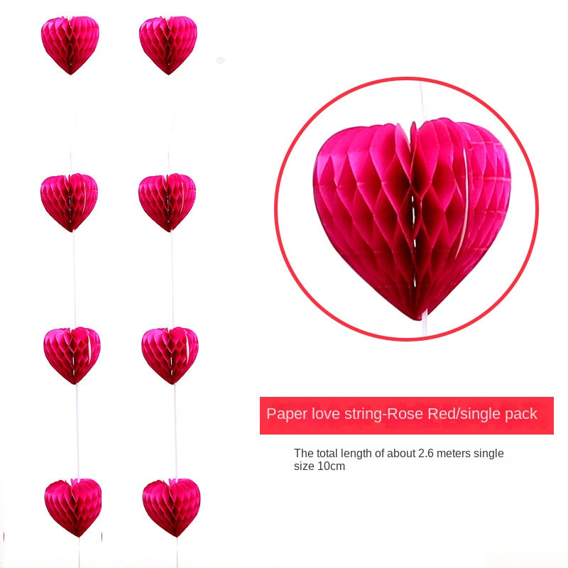 Wholesale Creative Festival Streamers and Decorations with Circular Stars, Flowers, Paper Hearts, and String Hanging Ornaments