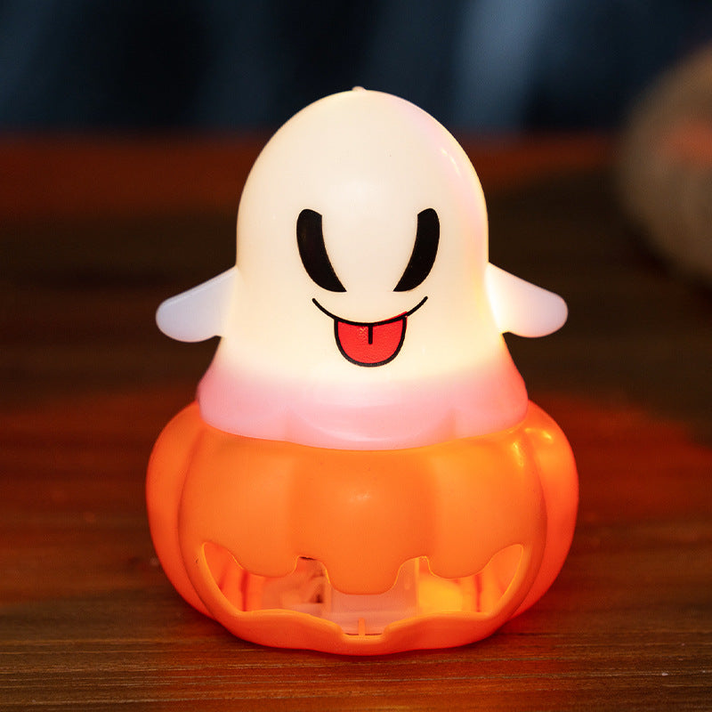 Halloween Ghost Pumpkin Lantern Light-Up Decoration Props for Party Scene Decoration Plastic Supplies