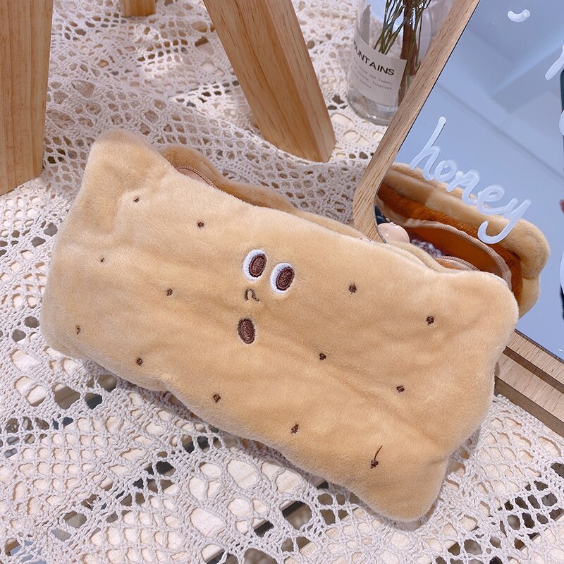 Cute Creative Sandwich Biscuits Plush Coin Purse Pencil Cases Makeup Organizer Girls Gifts
