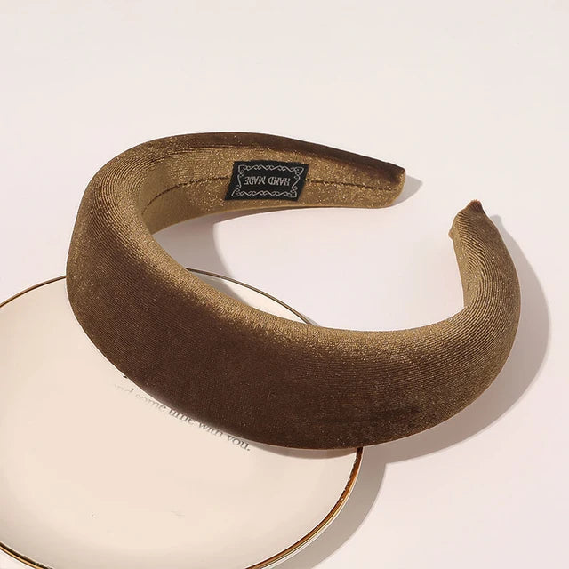 Women Thick Velvet Head Hoop Multi Colors Padded Headbands Wide Elastic Hair Hoops Sponge Hairband Fashion Hair Accessories