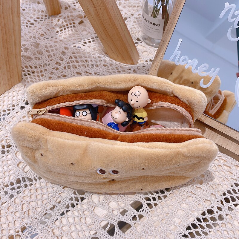 Cute Creative Sandwich Biscuits Plush Coin Purse Pencil Cases Makeup Organizer Girls Gifts
