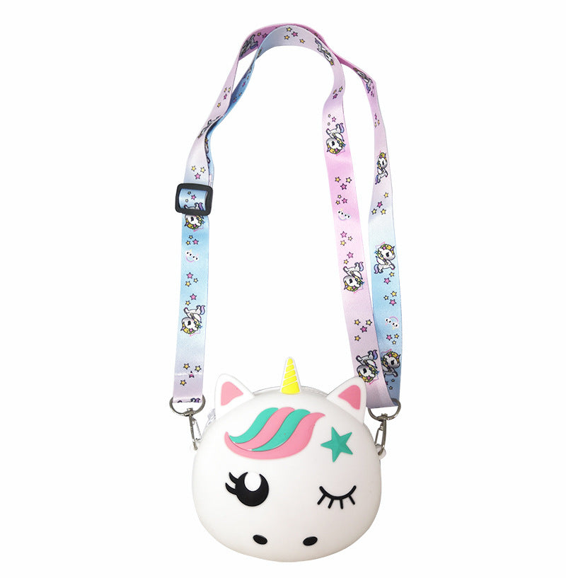 New Rodent Pioneer Press Silicone Bag Unicorn Strawberry Pineapple Mini Cute Children's Messenger Bag Coin Purse
