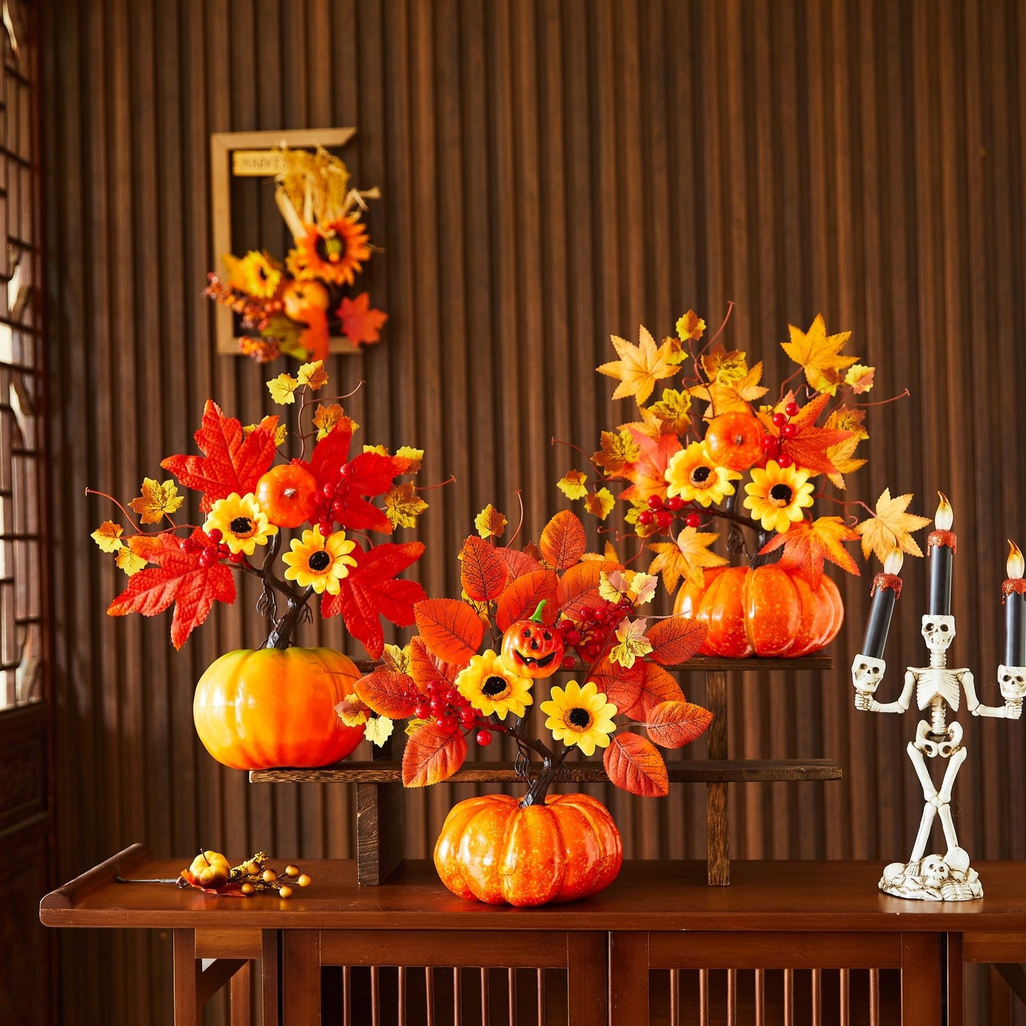 Harvest Festival Maple Leaf Artificial Pumpkin Halloween Decoration Ghost Festival Scene Decoration Prop