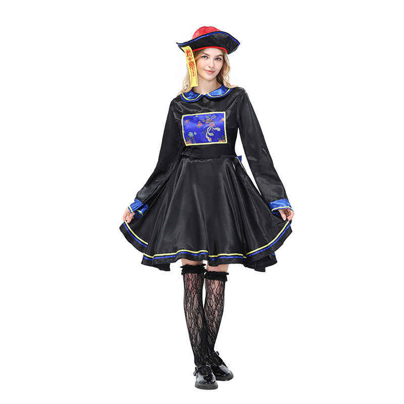 Lady's Chinese-Style Modified Zombie Dress, Halloween Qing Dynasty Zombie Costume, Movie Character Cosplay Outfit, Guangzhou Pise