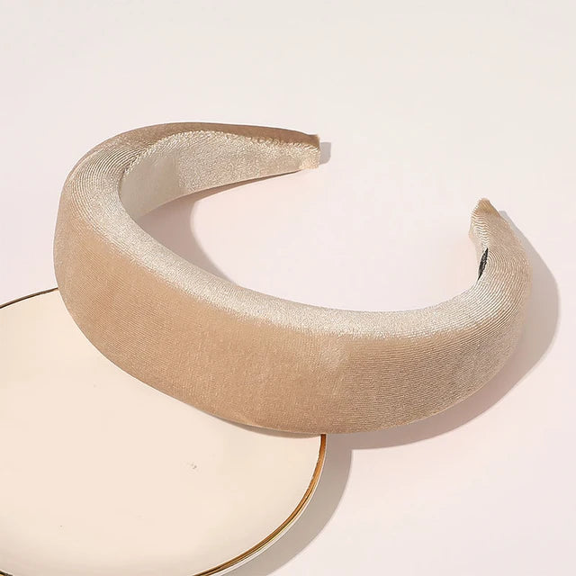 Women Thick Velvet Head Hoop Multi Colors Padded Headbands Wide Elastic Hair Hoops Sponge Hairband Fashion Hair Accessories