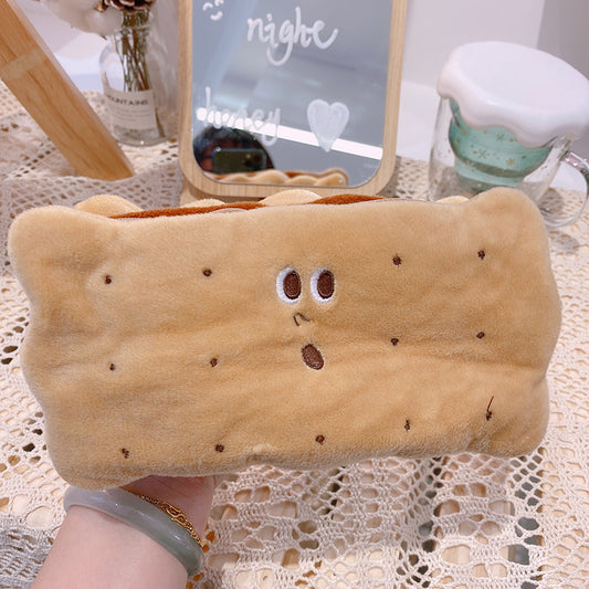 Cute Creative Sandwich Biscuits Plush Coin Purse Pencil Cases Makeup Organizer Girls Gifts