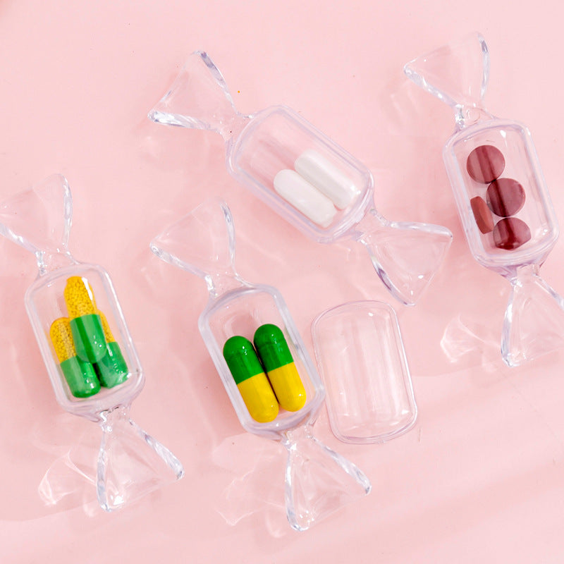 Transparent Candy Shaped Jewelry Box Net Red Girl Heart Earrings Earrings Storage Box Mini Portable Jewelry Box