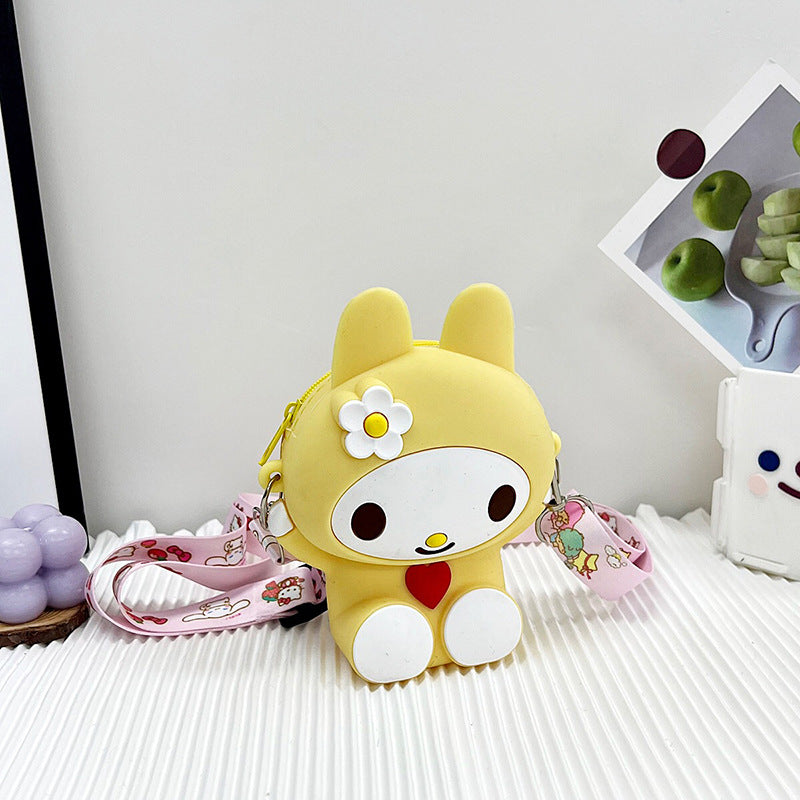Silicone Cartoon Rabbit Small Bag Girl One Shoulder Messenger Bag Princess Coin Purse