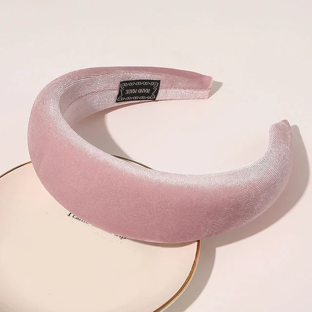 Women Thick Velvet Head Hoop Multi Colors Padded Headbands Wide Elastic Hair Hoops Sponge Hairband Fashion Hair Accessories