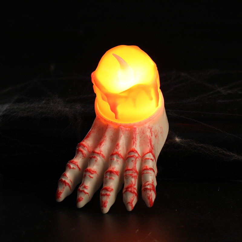 Halloween Ghost Hand Candle Light, Fake Skull Hand Decoration Prop, Glowing Party Ornament, Atmosphere Decor