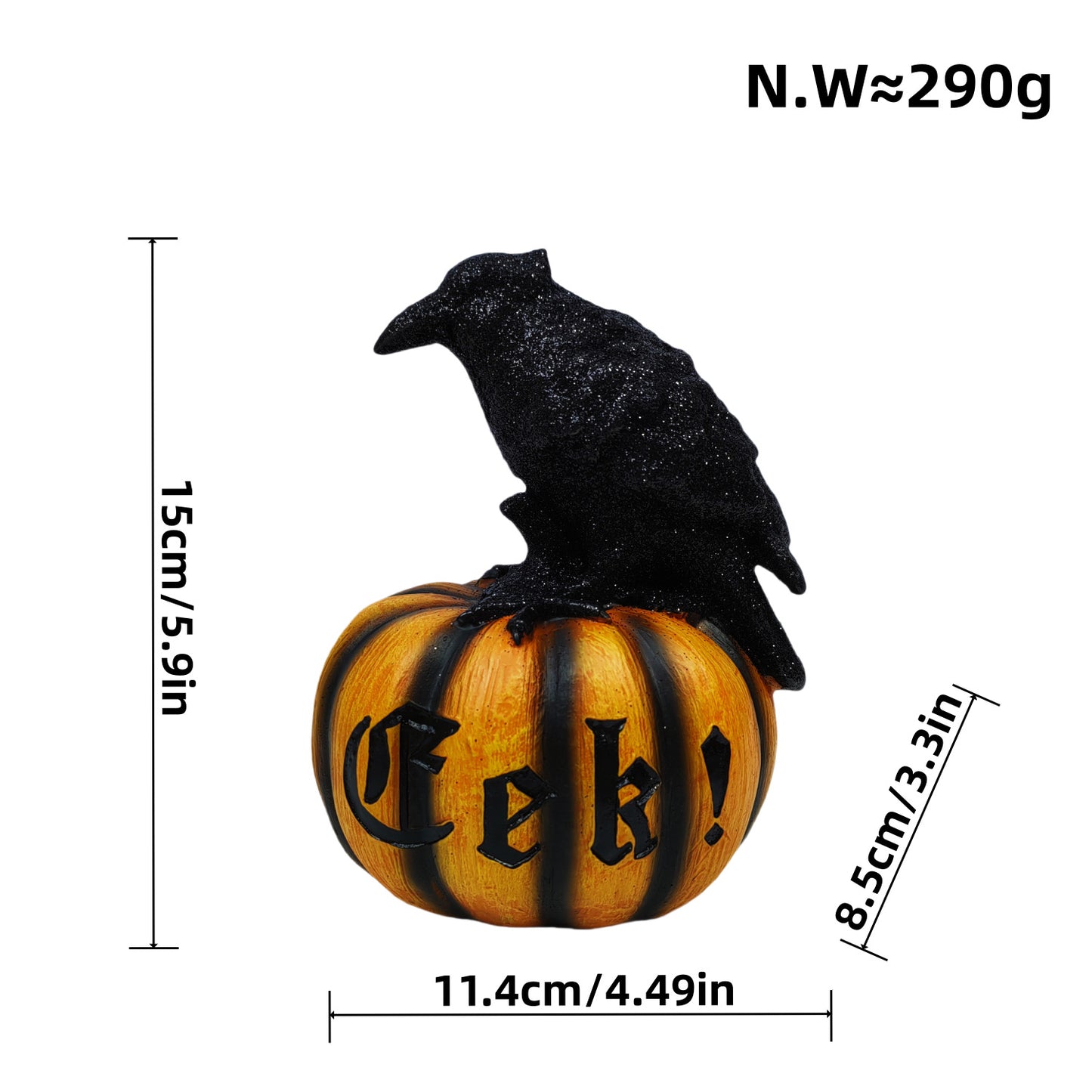 Halloween Crow Pumpkin Ornament Party Ghost Festival Resin Crafts Atmosphere Decoration Props