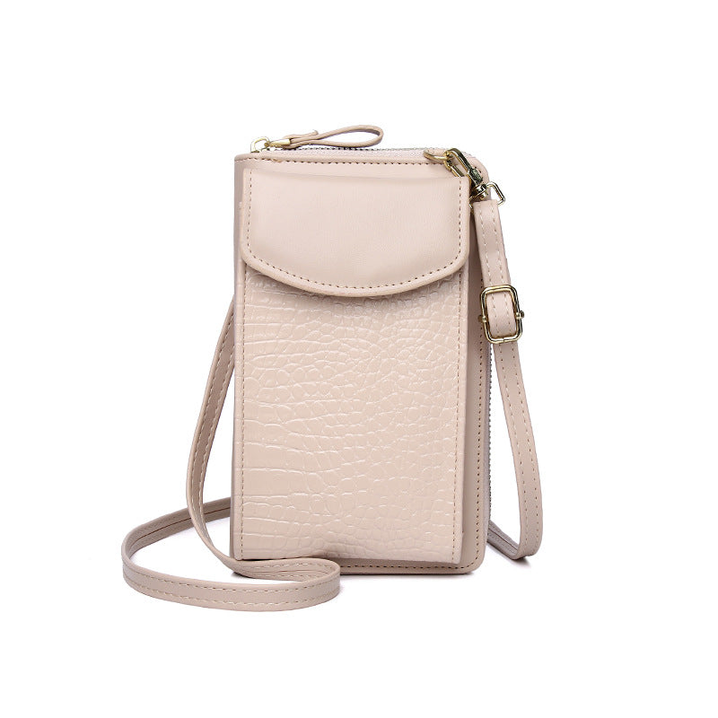 Mobile Phone Bag Ladies New Multi-Function Crossbody Vertical Bag Cover Mini One Shoulder Crocodile Pattern Coin Purse
