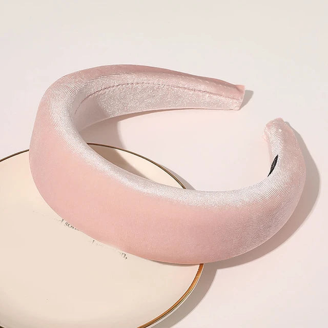 Women Thick Velvet Head Hoop Multi Colors Padded Headbands Wide Elastic Hair Hoops Sponge Hairband Fashion Hair Accessories