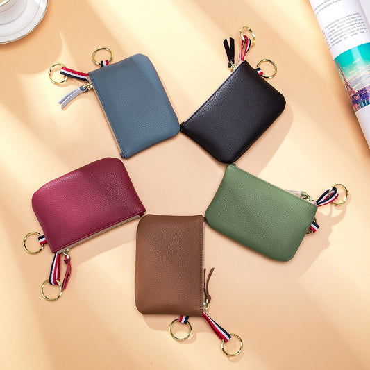 Fashion Genuine Leather Women Wallets Clutch Female Short Small Coin Purse Brand Designer Soft Mini Card Cash Key Holder Pouch