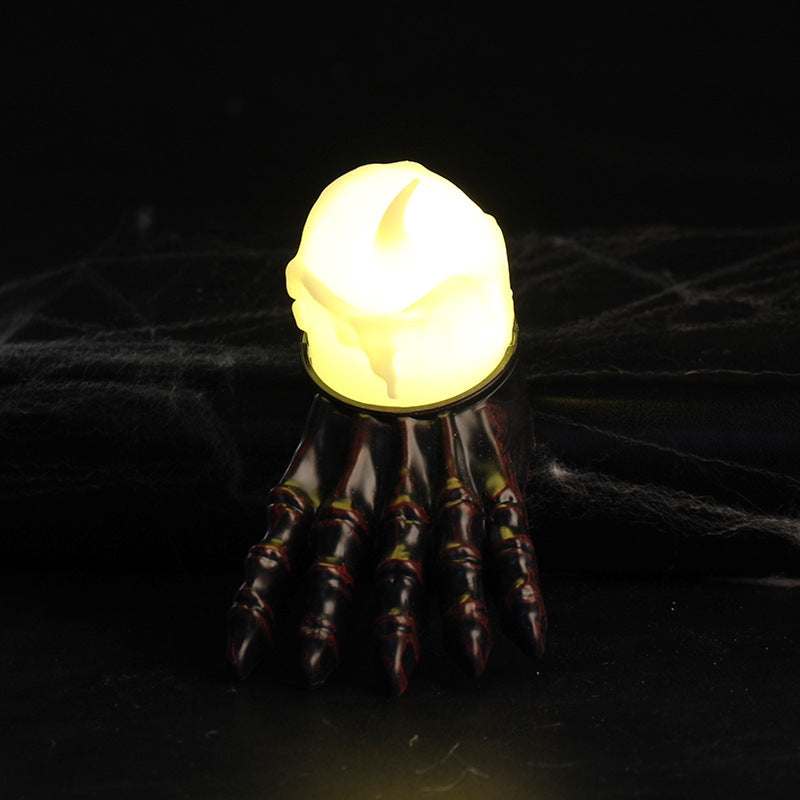 Halloween Ghost Hand Candle Light, Fake Skull Hand Decoration Prop, Glowing Party Ornament, Atmosphere Decor