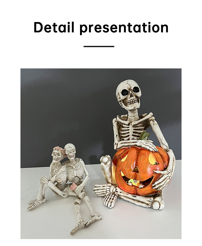 Halloween Hanging Foot Ghost Couple Skeleton Pumpkin Resin Decoration European Style Decoration