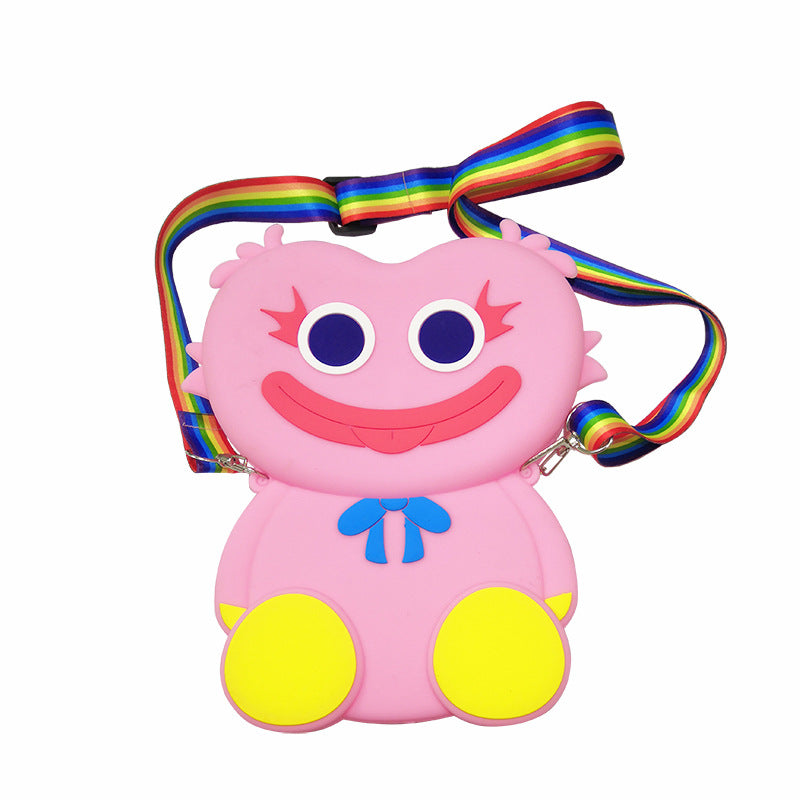 Game Poppy Playtime Doll Bobby Decompression Silicone Bag Coin Purse Shoulder Bag Children's Wallet