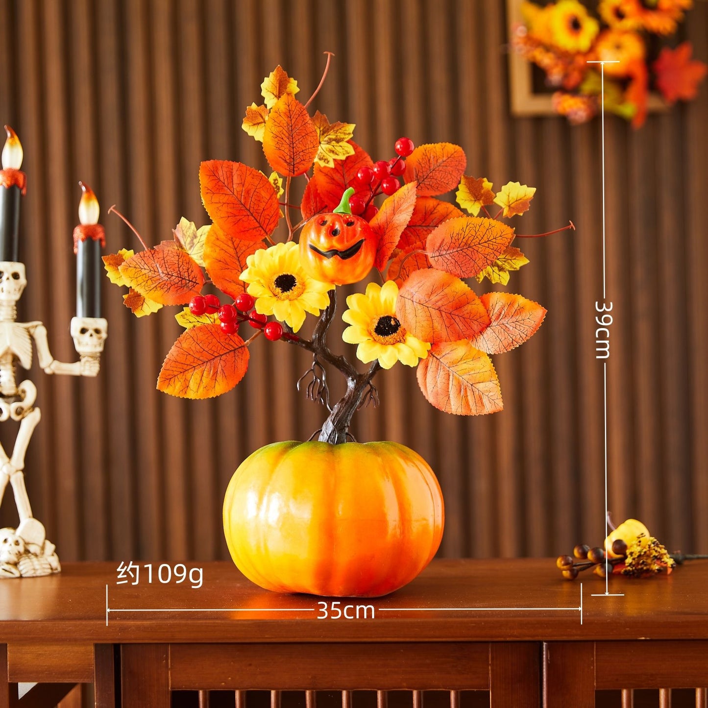 Harvest Festival Maple Leaf Artificial Pumpkin Halloween Decoration Ghost Festival Scene Decoration Prop